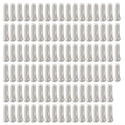 Schaltkabel-Endkappen für Fahrräder, 100-teiliges Aluminiumspitzen-Set (Silber) von SiSinkal