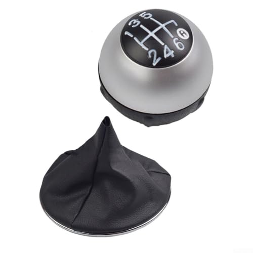 Schaltknauf Set 5 6 Gang 55344048 für Fiat 500 2012 2018 Direct Fit Ersatz mit Schaltmanschette (D) von SiSinkal