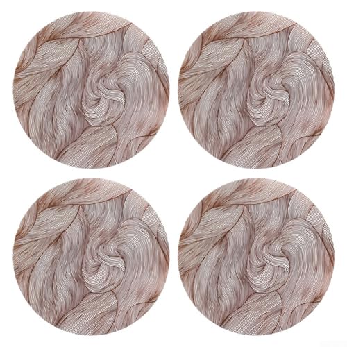 Set mit 4 PVC-Platzsets mit einzigartigem kreisförmigem Muster für den Esstisch Eleganz (braun) von SiSinkal
