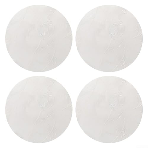 Set mit 4 PVC-Platzsets mit einzigartigem kreisförmigem Muster für den Esstisch Eleganz (weiß) von SiSinkal