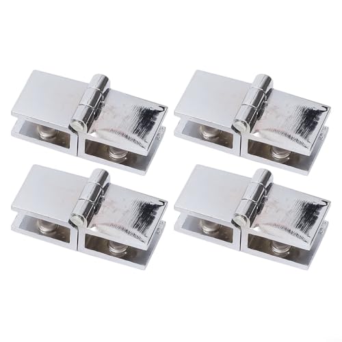 Set mit vier doppelseitigen Duschscharnieren aus Zinklegierung, passend für Standard-Glasstärken von 5 mm bis 8 mm von SiSinkal