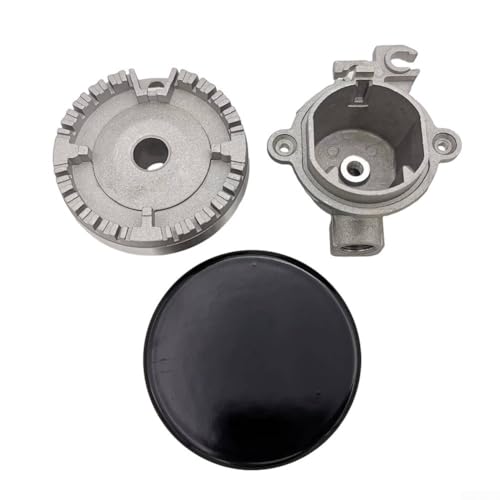 Sisinkal 3-teiliges Gasherd-Brenner-Abdeckungs-Set, Kochgeschirr, Hutdeckel, Upgrade-Kit für die meisten Gasbereiche, Eisen 55 mm, 75 mm, 100 mm (flach 75) von SiSinkal