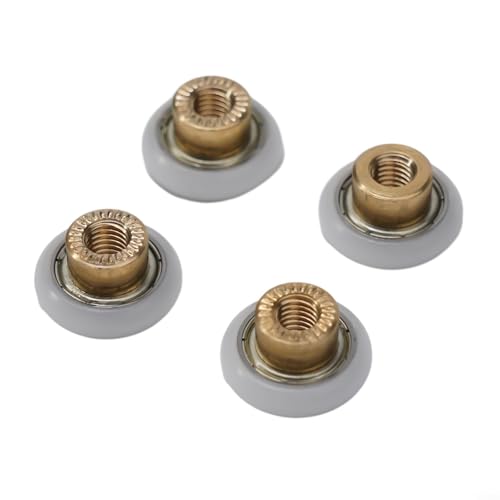 Sisinkal 4 Stück Duschtürrollen Badezimmer Schiebetür Rollen Nylon Kupfer Duschraum Umlenkrolle mit Schrauben für 4–8 mm Glasdicke Heimwerker Ersatzteile (20 mm) von SiSinkal