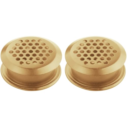 Sisinkal Doppelseitige Abdeckung für Kleiderschrank, Schuhschrank, Lüftungsgitter, 35 mm, Edelstahl, Lüftungsgitter, Loch, runder Einsatz, Louvre für Möbel, Aufbewahrungsschrank, Gold-Finish (2 Stück) Sisinkal Doppelseitige Abdeckung für Kleiderschrank, Schuhschrank, Lüftungsgitter, 35 mm, Edelstahl, Lüftungsgitter, Loch, runder Einsatz, Louvre für Möbel, Aufbewahrungsschrank, Gold-Finish (2 Stück) von SiSinkal