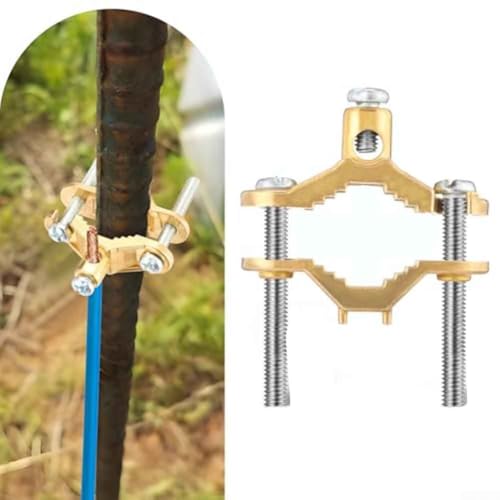 Sisinkal Erdungsklemmen-Set, 3-teilig, Kupferlegierung, Erdungsverbinder für Wasserrohre, Stahlrohre, 1,27 cm Durchmesser, Drahtbereich #10-#2, elektrische Sicherheitsbeschläge aus Metall (1 Stück) von SiSinkal