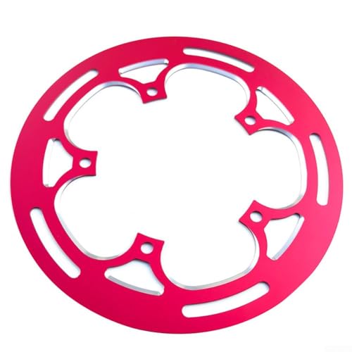 Sisinkal Fahrrad-Kettenblatt-Schutzabdeckung aus Aluminiumlegierung für BCD 130 mm 50T 51T 52T 53T 54T Einzel-Kettenblatt Fahrradkomponenten Teile 235 mm Durchmesser (rot) von SiSinkal