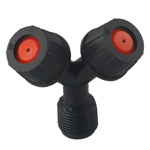 Sisinkal Gartensprühdüsen-Set, 16 mm Gewindedurchmesser, elektrischer Rucksacksprüher Ersatzteile Vierloch-Direktkonische Doppelventilator-Formdüse für Landwirtschaft Rasen (D) von SiSinkal