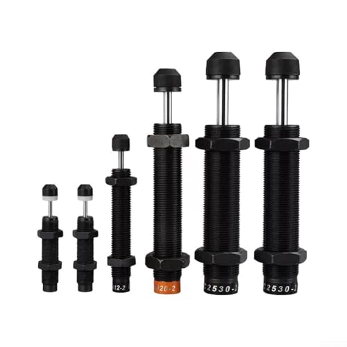 Sisinkal Hydrauliköldruckpuffer Dämpfer Zylinder Feder Einstellbar Kohlenstoffstahl Körper Edelstahl Stange Industrielle Geschwindigkeitsregelung Stoßdämpfer AC0806 Schwarz (AD2050) von SiSinkal