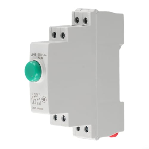 Sisinkal Kompakter DIN-Schienen-Knopfschalter, 24 V AC/DC, elektrische Steuerung für industrielle, gewerbliche und private Nutzung (grün) von SiSinkal