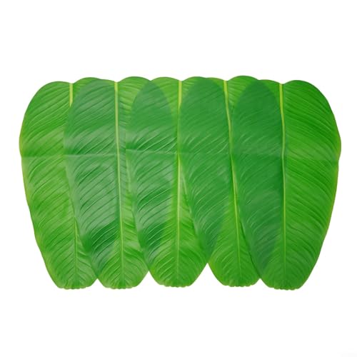 Sisinkal Künstliche Bananenblätter, tropische Palmblätter, Dekorationen für Zuhause, Küche, Tisch, Party, Veranstaltungen, drinnen und draußen, hawaiianisches Thema, Tafelaufsatz, grün, 37,5 x 19 cm Sisinkal Künstliche Bananenblätter, tropische Palmblätter, Dekorationen für Zuhause, Küche, Tisch, Party, Veranstaltungen, drinnen und draußen, hawaiianisches Thema, Tafelaufsatz, grün, 37,5 x 19 cm von SiSinkal