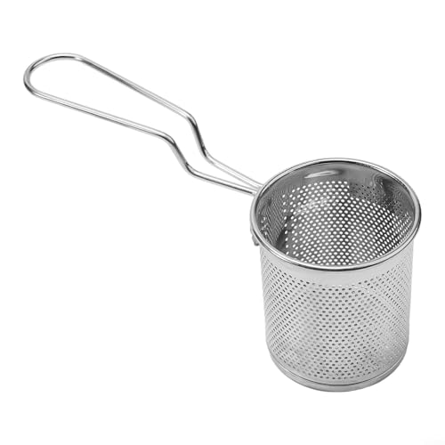 Sisinkal Nudelsieb Edelstahl Mesh Spinnensieb für Pasta Nudel Knödel Küchenwerkzeug mit Holzgriff tiefes Korbdesign große Kapazität geeignet für Gemüse Obst Pommes (C) von SiSinkal