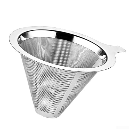 Sisinkal Pour Over Coffee Dripper Stainless Steel Mesh Filter Cone with Handle Stand Double Layer Reusable Easy Clean Kitchen Brewing Tool for Coffee Tea(L) von SiSinkal