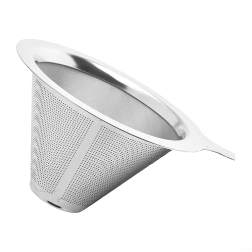 Sisinkal Pour Over Coffee Dripper Stainless Steel Mesh Filter Cone with Handle Stand Double Layer Reusable Easy Clean Kitchen Brewing Tool for Coffee Tea(S) von SiSinkal