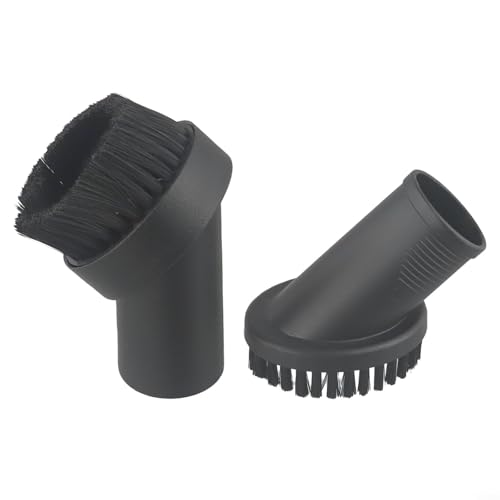 Sisinkal Rundborstenbürste Staubsaugeraufsatz 32mm Kompatibel mit Standard Staubsauger Staubbürste für Möbel Polster Auto Innenraum Matratze Reinigung Schwarz 2 Pack von SiSinkal