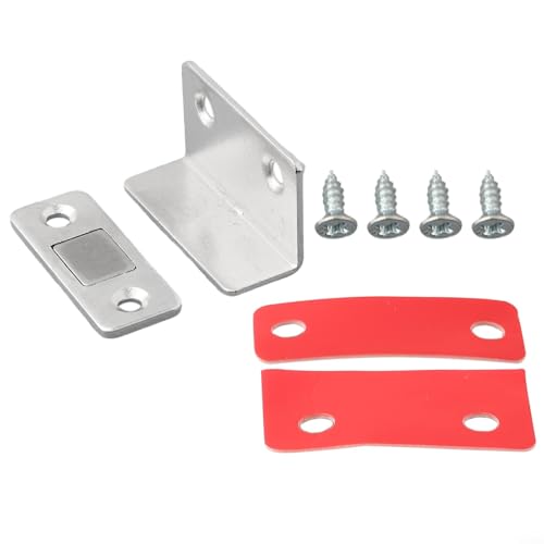 Sisinkal Starker magnetischer Stahlschnäpper ultradünner Schranktür-Schrankschließer 304 Edelstahl mit Schrauben für Schublade, Kleiderschrank, Badezimmer, Küche (Silber) von SiSinkal