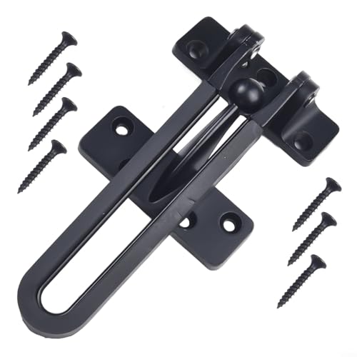 Sisinkal Türriegel Anti-Diebstahl-Schnalle, Sicherheitsschloss, Zinklegierung, leise, reibungslose Bedienung, einfache Installation, 12,56,5 cm (schwarz) von SiSinkal