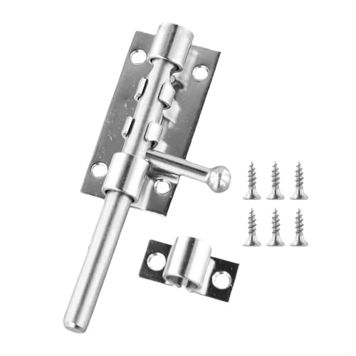Sisinkal Verdickter Sicherheitsriegel, 304 Edelstahl, Türriegel, 12,7 cm, mit Schlüsselloch für Zuhause, Schlafzimmer, Badezimmer (Silber) von SiSinkal