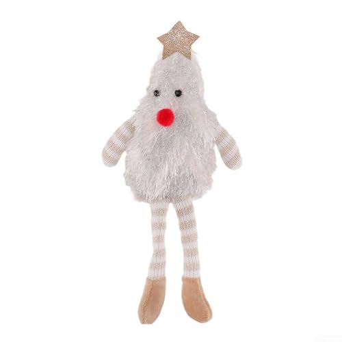 Sisinkal Weihnachtsbaum-Zwerg, Tischdekoration, festliche Feiertags-Ornament, Kunststoff, Polyester, skurrile Figur für Zuhause, Büro, Schreibtisch, Esszimmer (weiß) von SiSinkal