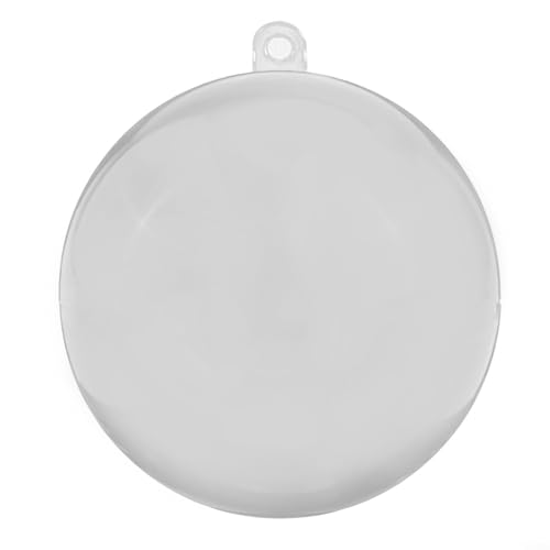 Transparente Kunststoff-Weihnachtskugel, transparent, befüllbar, Ornament, Ball, DIY-Dekoration mit Aufhängeschlaufe für Baum, Party, Zuhause oder Einkaufszentrum, wiederverwendbar, hohles Design für von SiSinkal