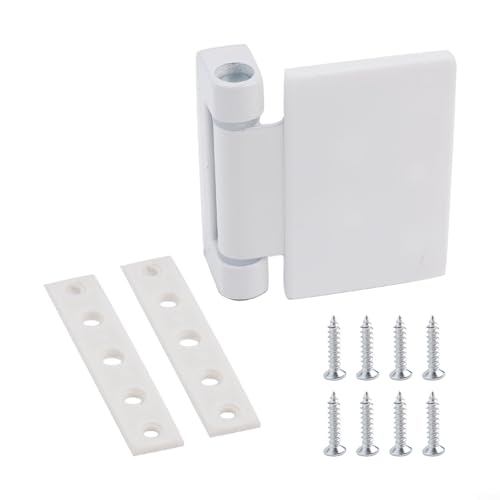 Türflaggen-Scharnier-Set mit Montageplatte, robuste Eisen-ABS-Nylon-Aluminiumlegierung, für Flügel- oder Eingangstüren und Fenster, Links-/Rechtshänder, weißes Finish Türflaggen-Scharnier-Set mit Montageplatte, robuste Eisen-ABS-Nylon-Aluminiumlegierung, für Flügel- oder Eingangstüren und Fenster, Links-/Rechtshänder, weißes Finish von SiSinkal