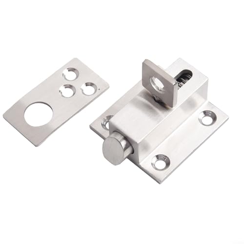 Türschloss, Federriegel, selbstschließend, Edelstahl, Sicherheitsriegel, Hardware-Mechanismus für Zuhause, Balkon, Fenster, Silber, rund, 47 x 47 mm Türschloss, Federriegel, selbstschließend, Edelstahl, Sicherheitsriegel, Hardware-Mechanismus für Zuhause, Balkon, Fenster, Silber, rund, 47 x 47 mm von SiSinkal