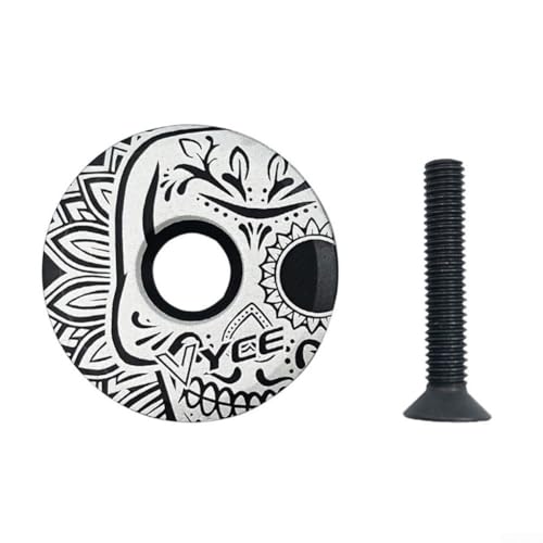 VYCE Fahrrad-Headset-Oberkappe mit Carbon-Design und Vorbau aus Aluminiumlegierung, kompatibel mit 28 6 mm Durchmesser Vordergabel für Rennräder und Mountainbikes (vyce weiß) von SiSinkal