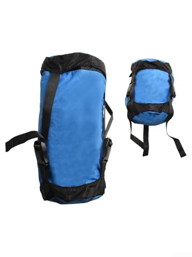 Verschleißfeste Camping-Aufbewahrungstasche, kompakt, leicht, ideal für Ihre Daunenjacke (L-Code blau) von SiSinkal