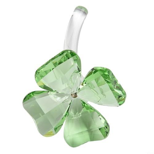 Vierblättriges Kleeblatt für Kristallfigur für dekorative Präsentation auf Schreibtisch oder Regal, Symbol des Glücks mit feinem Kristallschneiden, reflektierendes Ornament Vierblättriges Kleeblatt für Kristallfigur für dekorative Präsentation auf Schreibtisch oder Regal, Symbol des Glücks mit feinem Kristallschneiden, reflektierendes Ornament von SiSinkal
