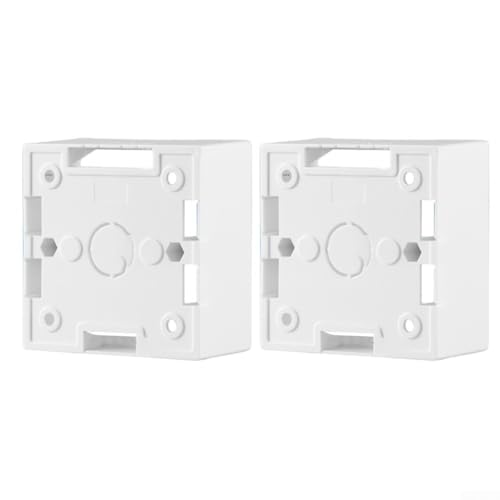 Wandplatte Rückdose Single Gang 86 mm x 86 mm x 40 mm, Mount Ethernet Kabelmanagementsystem für Netzwerkbuchsenblenden, PVC-Materialkonstruktion, 2 Stück (weiß - 2 Stück) von SiSinkal