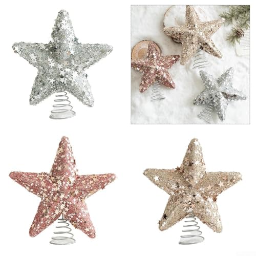 Wunderschön gestalteter Sternbaum für Weihnachtsbäume, um Ihre festliche Dekoration zu verschönern (Silber) von SiSinkal