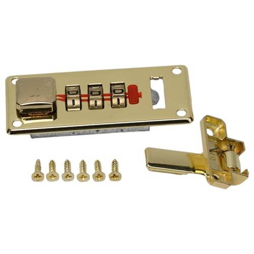 Zahlenschloss für Holzkisten mit festem Verriegelungsmechanismus, 1 Set Hardware für Koffer Schmuckschatullen (gelb rechts) von SiSinkal