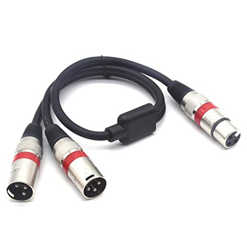SiYear Y-symmetrisches Mikrofonanschlusskabel, XLR-Buchse auf Dual XLR-Stecker, 3-polig, Audio-Adapter, 50 cm von SiYear