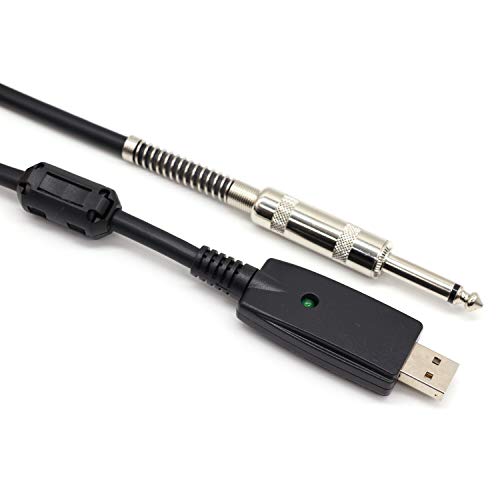 SiYear USB 2.0-Schnittstelle Stecker auf 6,35 mm (1/4 Zoll) TS-Mono-E-Gitarren-Konverterkabel, Studio-Audiokabel Gitarren-Computer-Anschlusskabel Adapter für Instrumenten-Aufnahme-Gesang von SiYear