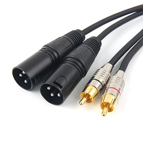 SiYear Dual XLR auf Dual RCA Male Phono Plug HIFI Audio Unbalanced Kabel, Zwei XLR 3Pin zu 2 RCA Verbindungs Mikrofon Patchkabel (10FT/3M) von SiYear