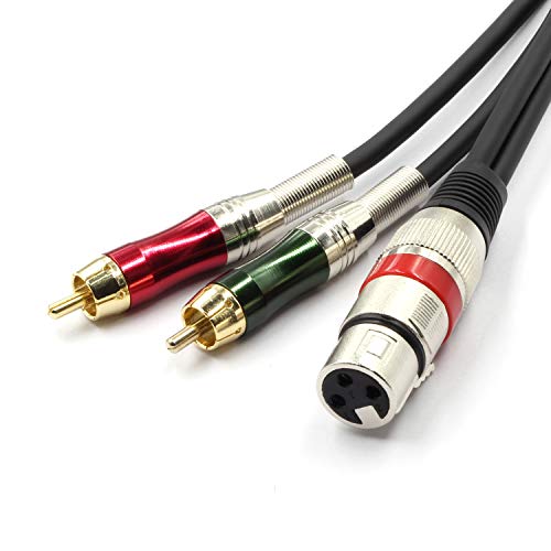 SiYear XLR Buchse zu 2 x Phono RCA Stecker Adapter Y Splitter Patch Kabel, XLR Buchse 3 Pin zu Dual RCA Stecker Stereo Audio Kabel Stecker (3M/10FT) von SiYear