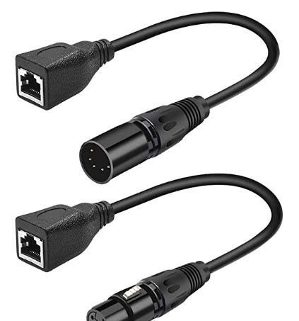 SiYear XLRJ45 Adapterkabel-XLR 5 Pin Stecker auf RJ45 & XLR 5 Pin Buchse auf RJ45 Buchse DMX Ethernet Adapter Konverterkabel (1SET / 2PACK) von SiYear