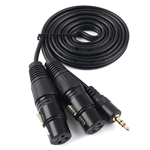 SiYear - unsymmetrischer Mini-Klinkenstecker, 3,5 mm, Stereo-TRS auf Dual-XLR, 3-poliger Stecker, Y-Splitter-Patchkabel, 1,5 m von SiYear