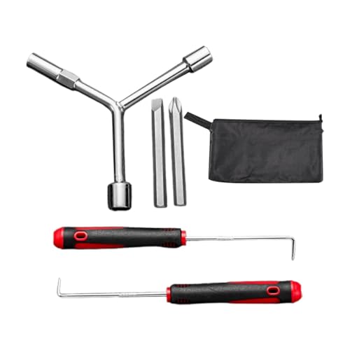 SiaBiced 5 Teiliges Set Waschmaschinenwerkzeug Aus Metall mit Pulsatoröffner Haken Und Schraubendrehern für Reinigung Innenwannenwartung, 5 Stücke von SiaBiced