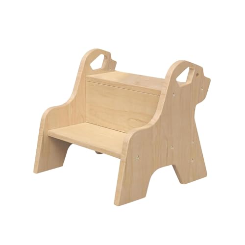 SiaBiced Holz Tritthocker für, Stuhl für Kleinkinder, rutschfeste Bank mit 2 Stufen, Holz von SiaBiced