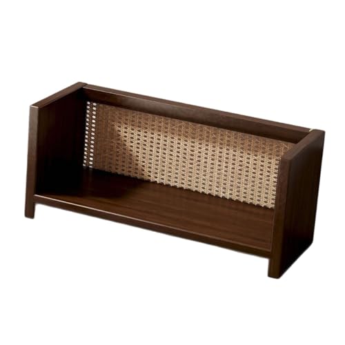 SiaBiced Schreibtisch Organizer Aufbewahrungsregal Büroregal Teeservice Halter Bücherregal mit Gewebter Rückwand Aus Holz für Leichten Zugriff für Büro Und Wo, 60cmx20cmx25cm von SiaBiced