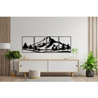 Berg Wand Kunst, Hirsch, Wald Dekor, Metall Hill Wandbehang Dekoration, Housewarming Geschenk, Moderne Büro Kunst von SiaMetalWallDecor