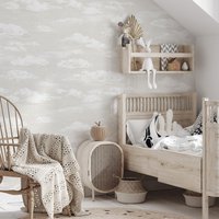 Wolken Tapete in Stein, Himmel Tapete, Kinderzimmer Kinder Bewölkter Wand Dekor von SianZeng