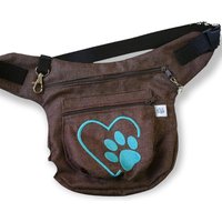 Gassitasche Wasserdicht Braun - Bauchtasche Für Hundehalter Mélange Hundetasche Leckerli Tasche Outdoor Spaziergang von SibasHundewelt