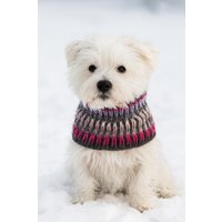 Hundeloop Handgestrickt Wendbar - Zweifarbiges Patentmuster Hundeschal Winter Hundemode Individuell Größen Xs-Xl von SibasHundewelt