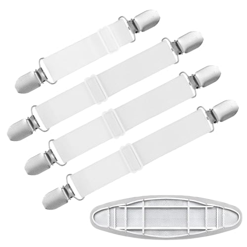 Bügelbrettbezug Verschlüsse Bindung 4 Stück Elastische Gurtklammern Verhindern Dass Kissen Verrutschen Laken Hosenträgerhalter Ecken Sofabezug Halter Bänder Strumpfbandklemmen Riemenendbindungsspanner von Sibba