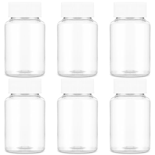 Sibba 150ml Durchsichtige Tablettenfläschchen, 6 Stück Medikamentenbecher mit Deckel Kleine Plastikflaschen Medizinflaschen Reagenzflaschen von Sibba