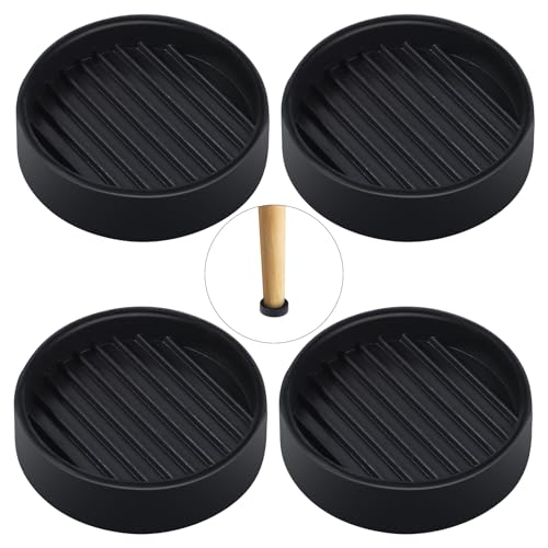 Sibba 4 x Gummi Möbelrollenauflage Möbeluntersetzer 50mm Rund Anti-Rutsch-Pads für Möbel Antirutschmatte Gummifüße für Möbelrollen Möbelstopper Unterlage Pad Möbelgleiter Möbelräder Möbeluntersetzer von Sibba