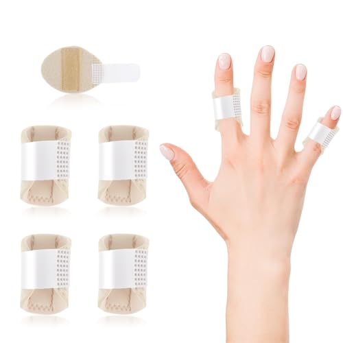 Sibba 5 Stück Fingerschiene Finger Schiene Fingerschutz Unterstützung Fingerstabilisator Schnappfinger Schiene Fingerunterstützung Fingerorthese Fingerbandage Fingerschienen Fingerstütze (Hautfarbe) von Sibba