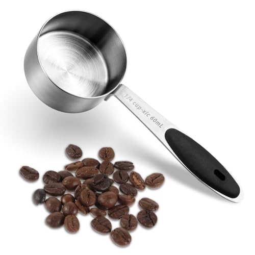 Sibba 60ml Edelstahl Kaffeelöffel Messlöffel Dosierlöffel mit Lang Griff Kaffeedosierlöffel Portionierer Messbecher für Flüssigkeiten Feststoffe Tee Kaffee Kakao Bohnen Gewürze Milchpulver Puderzucker von Sibba