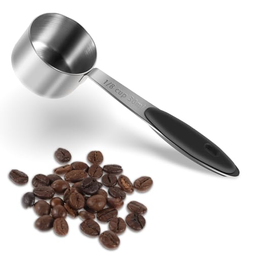 Sibba Edelstahl Kaffeelöffel Messlöffel 30ml Dosierlöffel mit Lang Griff Kaffeedosierlöffel Portionierer Messbecher für Flüssigkeiten Feststoffe Tee Kaffee Kakao Bohnen Gewürze Milchpulver Puderzucker von Sibba